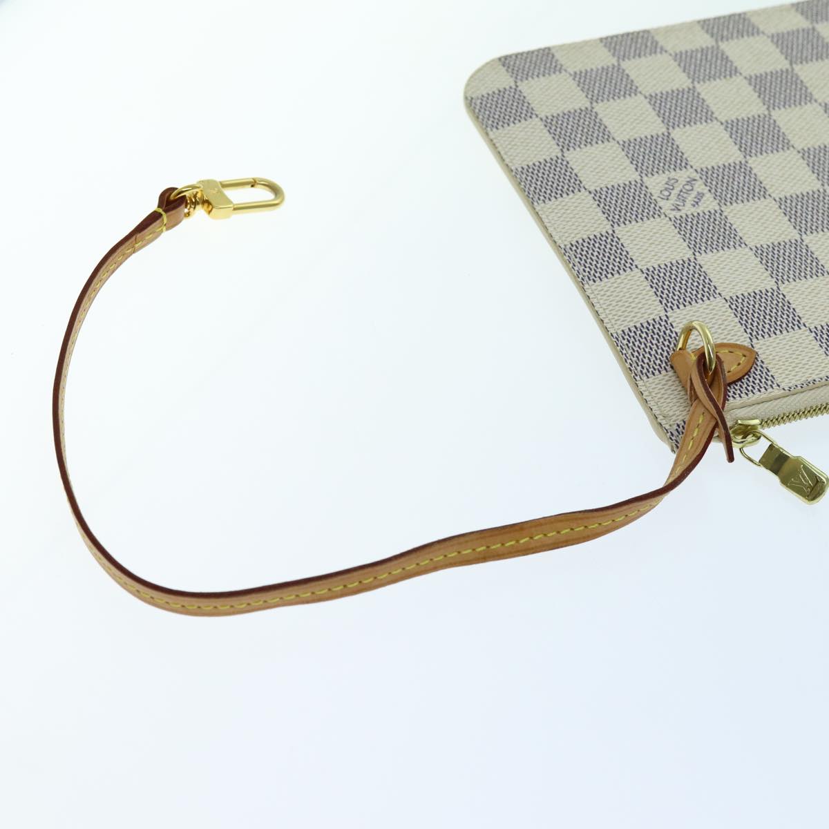 LOUIS VUITTON Damier Azur Neverfull MM Tote Bag N41605 LV 70414