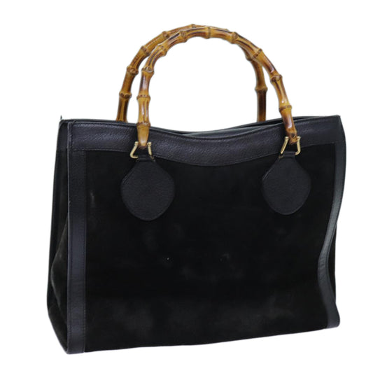 Luxury Gucci Trending 2025 Bamboo Tote Bag Suede Black 002 1186 0260  70415