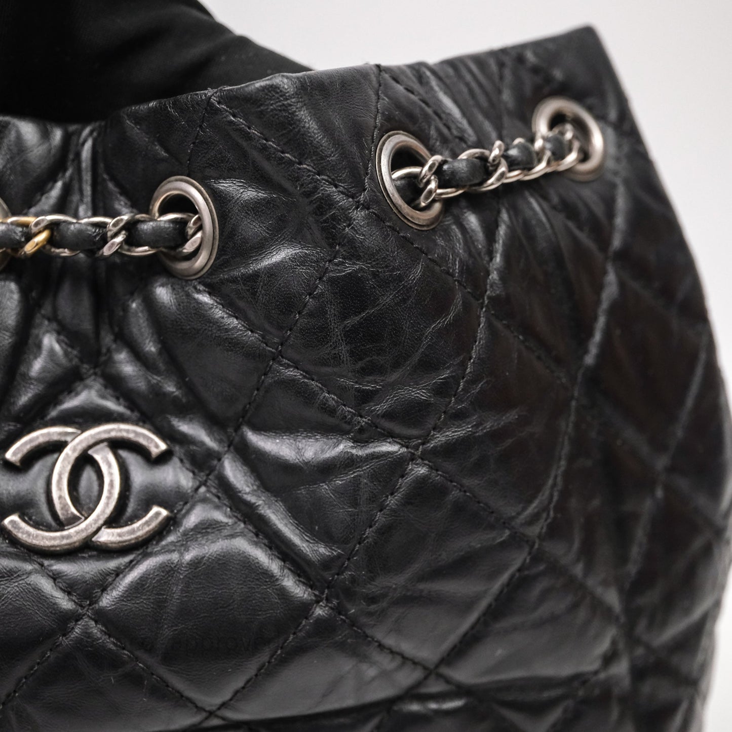 Chanel Small Gabrielle Backpack Black Aged Calfskin