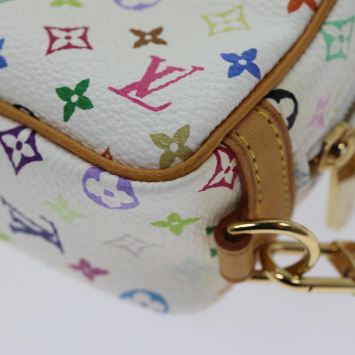 LOUIS VUITTON Monogram Multicolor Trousse Wapity Pouch White M58033 70443A