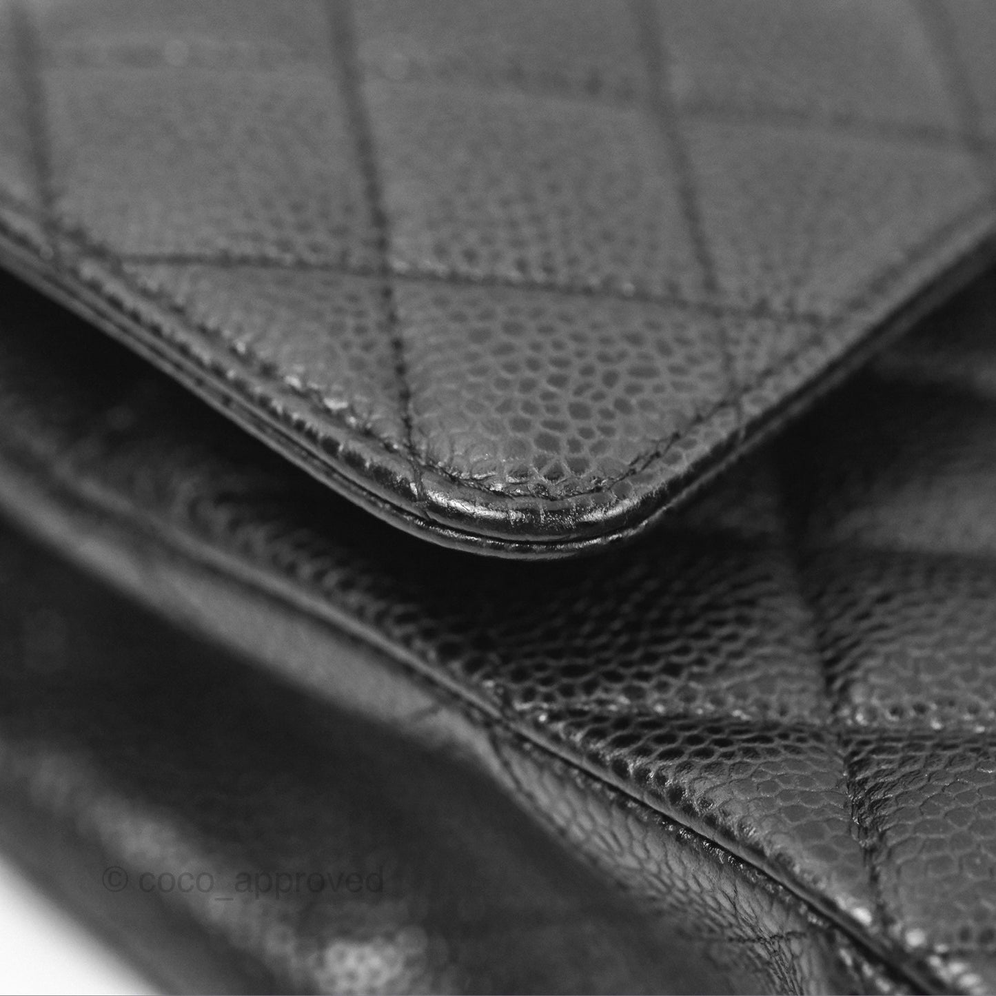 Chanel Classic M/L Medium Flap Quilted Black Caviar Gold Hardware