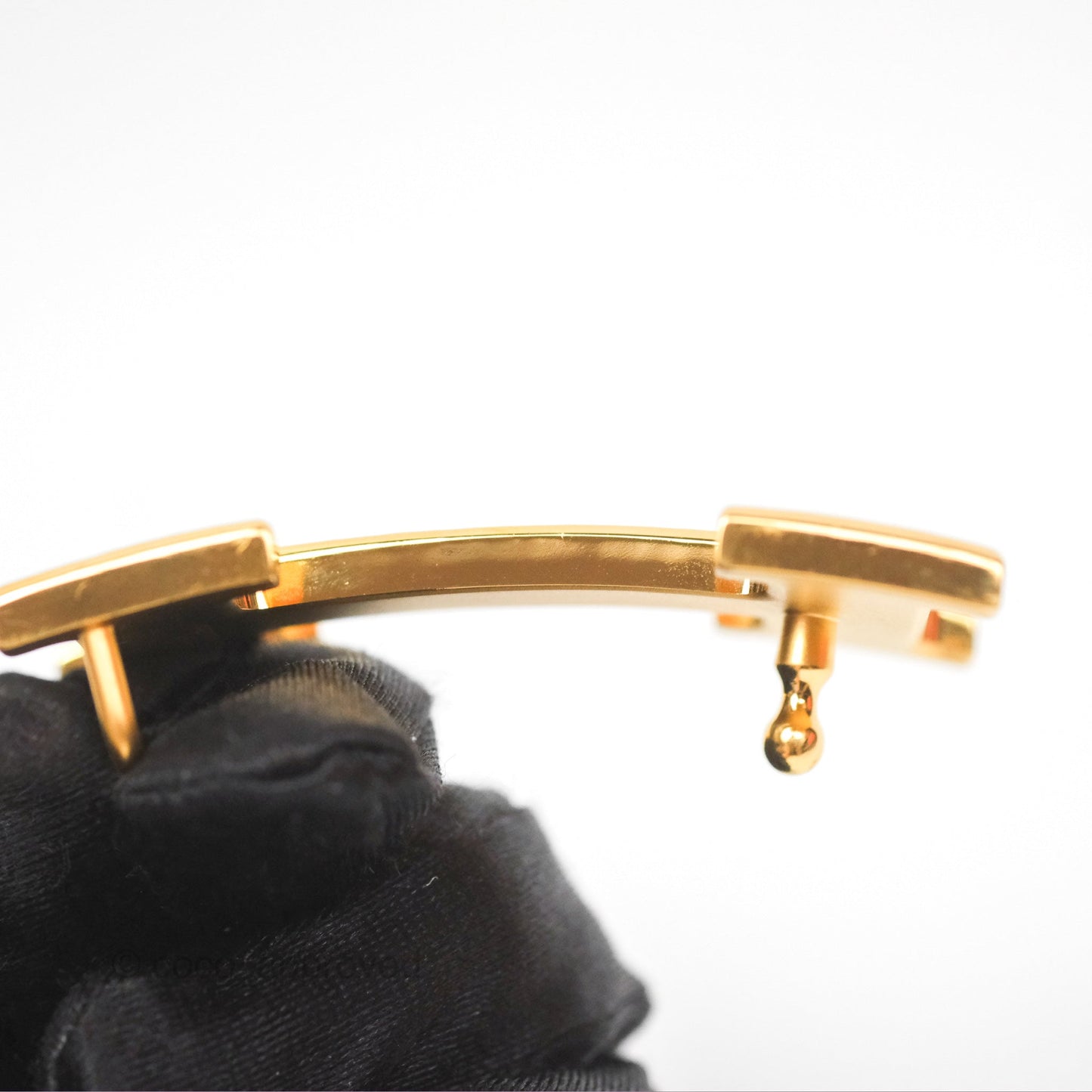 Hermès Martelee H Gold Belt Buckle & Reversible Noir/Gold Togo