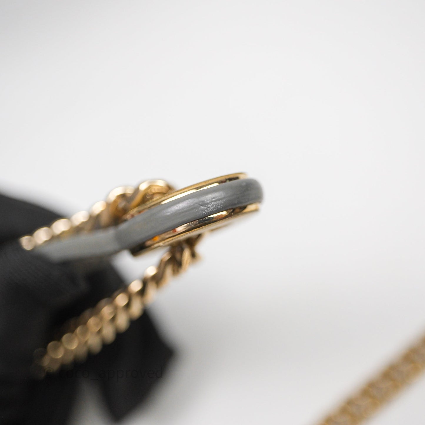 Christian Dior Mini Lady Dior Iridescent Grey Lambskin Cannage Gold Hardware