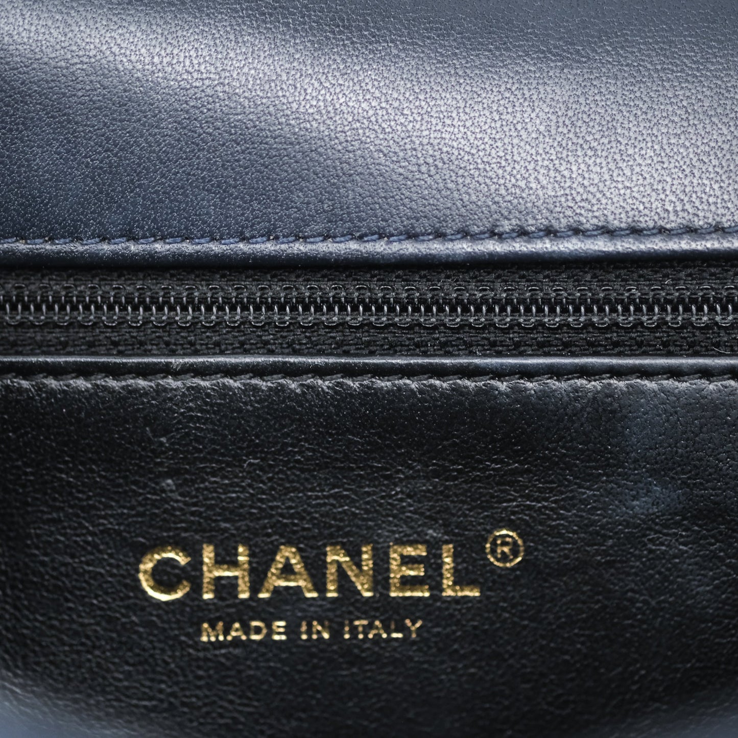 Chanel Small CC Filigree Flap Quilted Navy Black Caviar Aged Gold Hardware