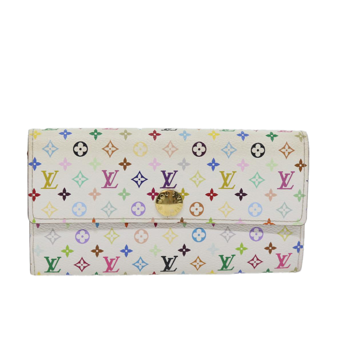 LOUIS VUITTON Multicolor Portefeuille Sarah Long Wallet White M93532 70503