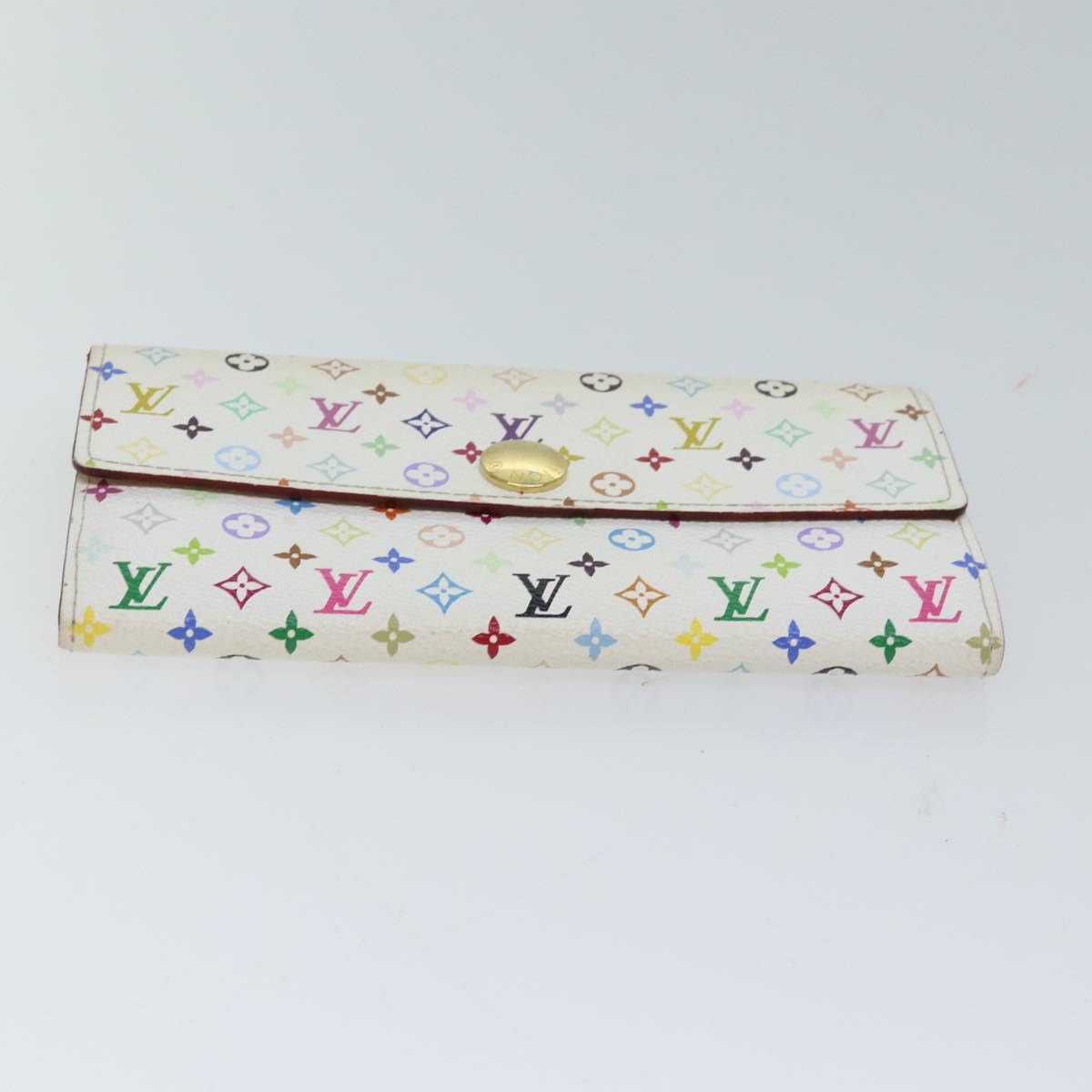 LOUIS VUITTON Multicolor Portefeuille Sarah Long Wallet White M93532 70503