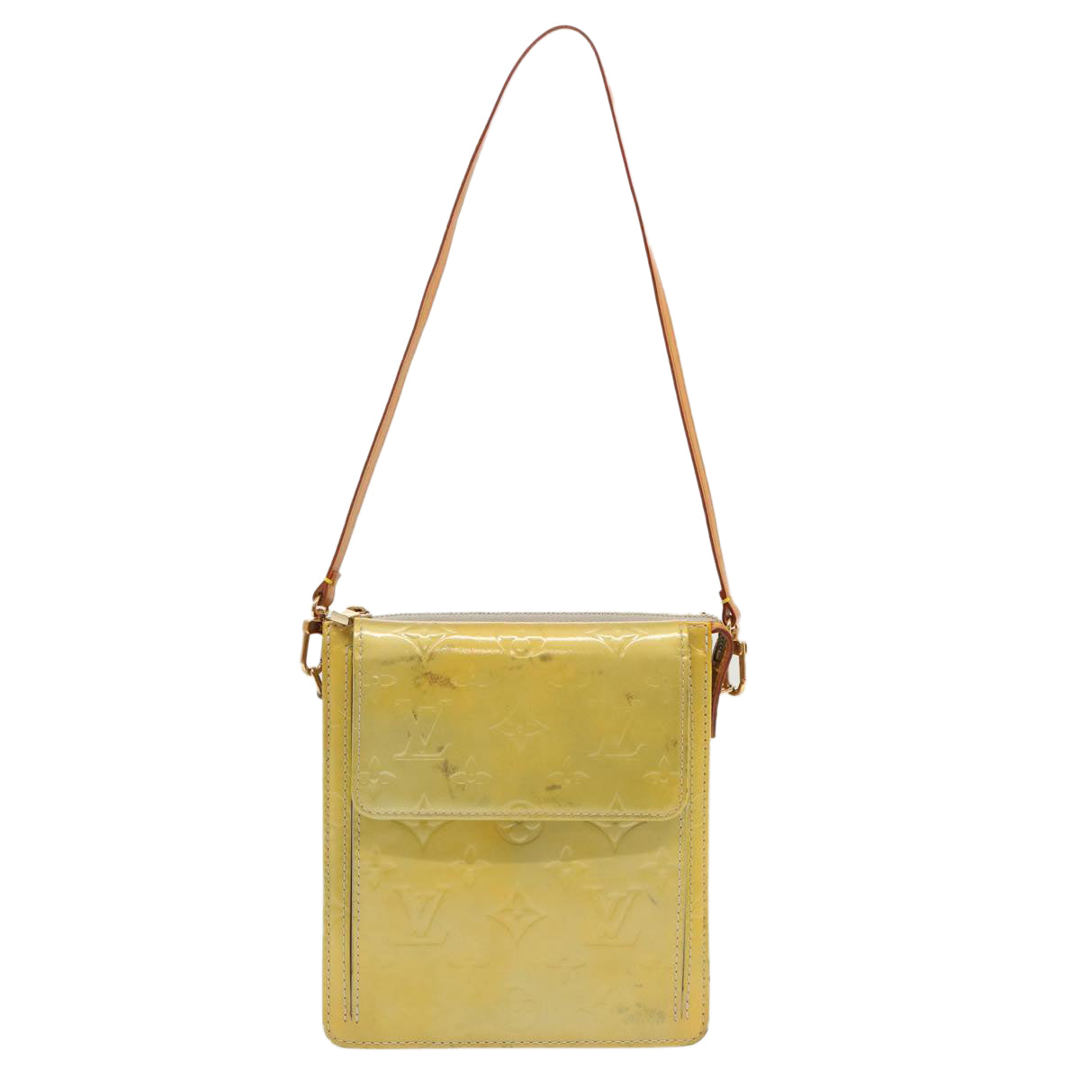 LOUIS VUITTON Monogram Vernis Motto Accessory Pouch Gris M91030 LV 70506