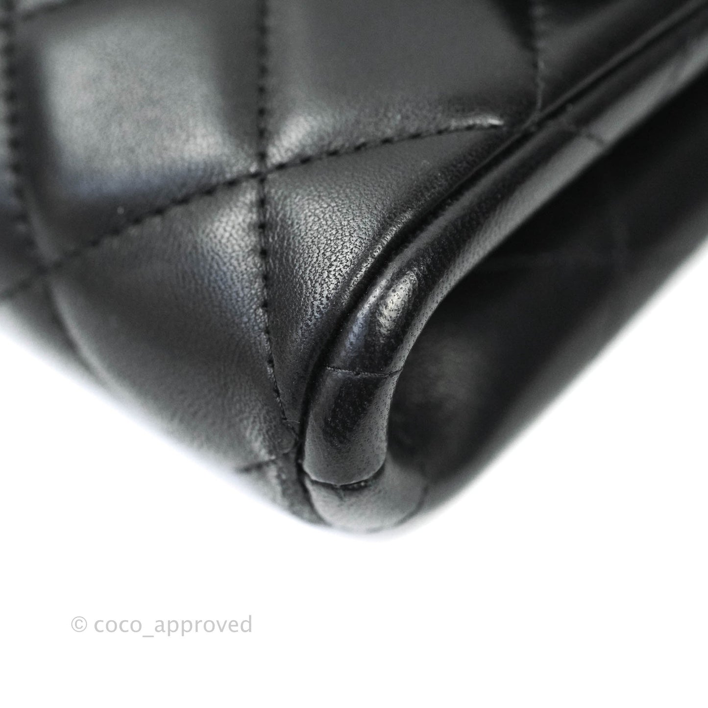 Chanel Quilted Clutch with Chain Lambskin Black Silver Hardware