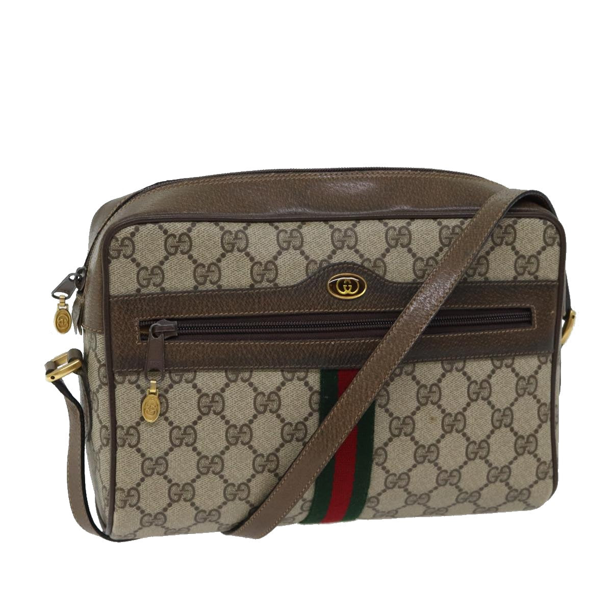 Luxury Gucci Trending 2025 GG Canvas Web Sherry Line Shoulder Bag PVC Beige Red Green  70522