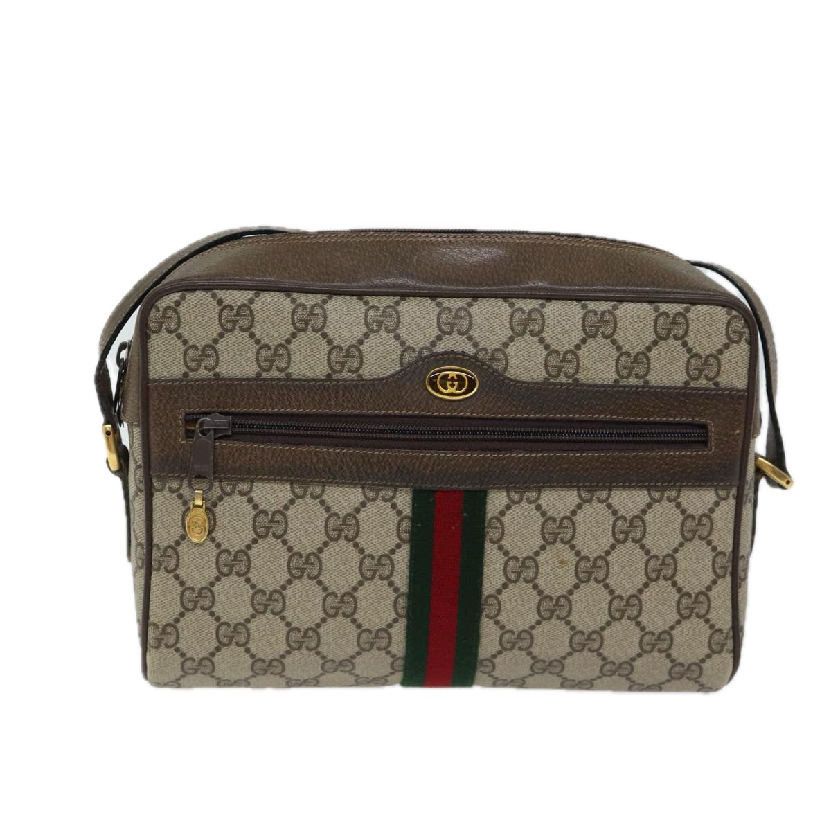 Luxury Gucci Trending 2025 GG Canvas Web Sherry Line Shoulder Bag PVC Beige Red Green  70522