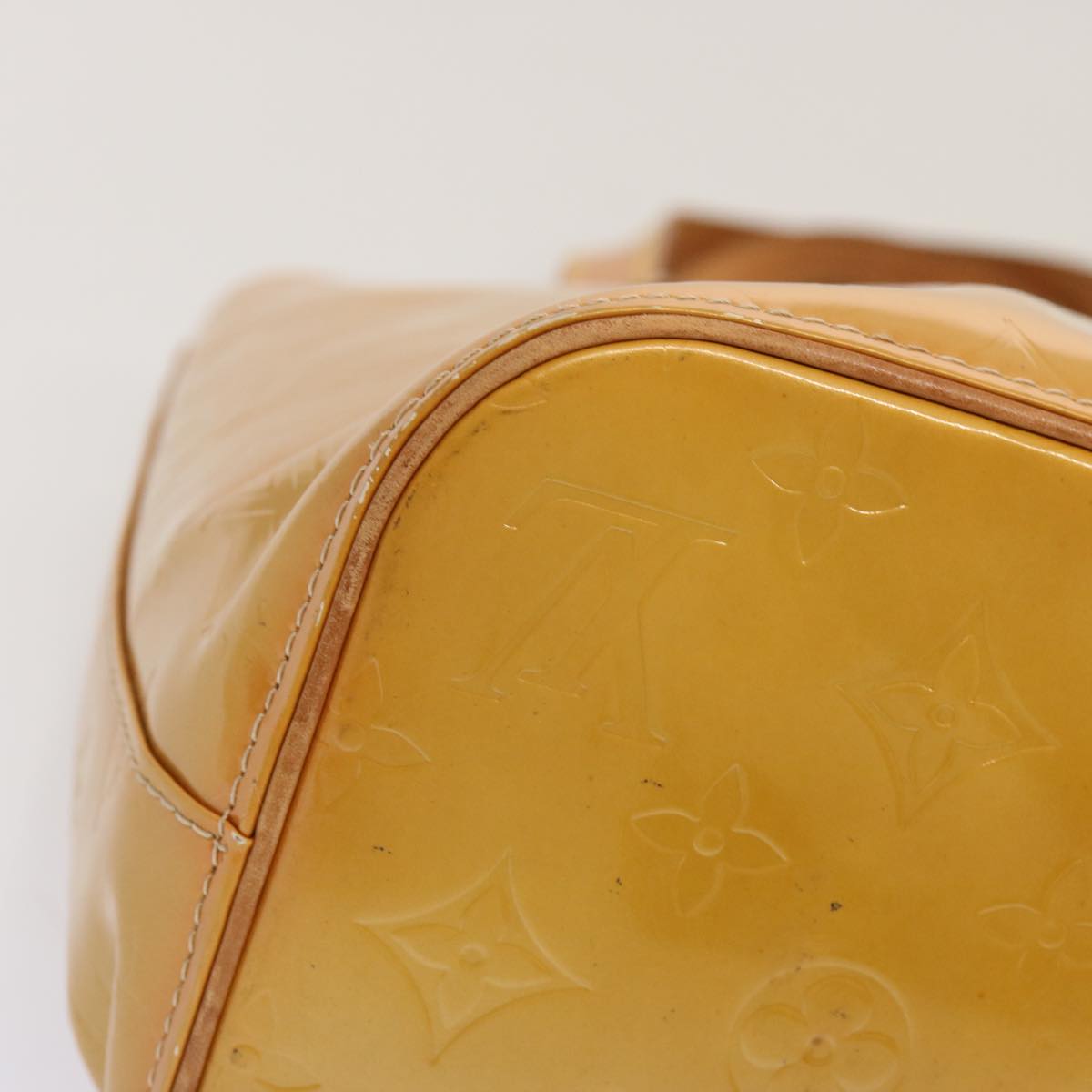 LOUIS VUITTON Monogram Vernis Houston Hand Bag Beige M91004 LV 70530