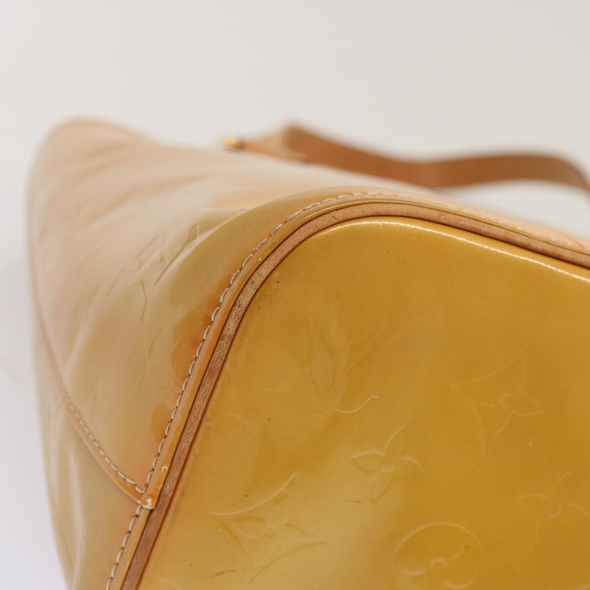 LOUIS VUITTON Monogram Vernis Houston Hand Bag Beige M91004 LV 70530