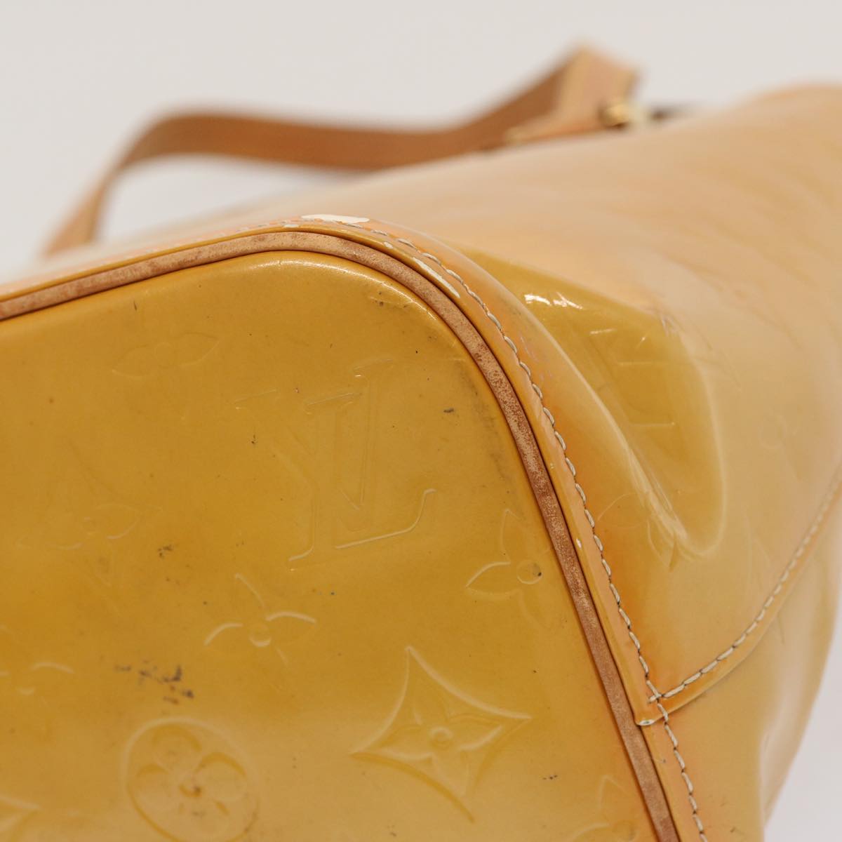 LOUIS VUITTON Monogram Vernis Houston Hand Bag Beige M91004 LV 70530