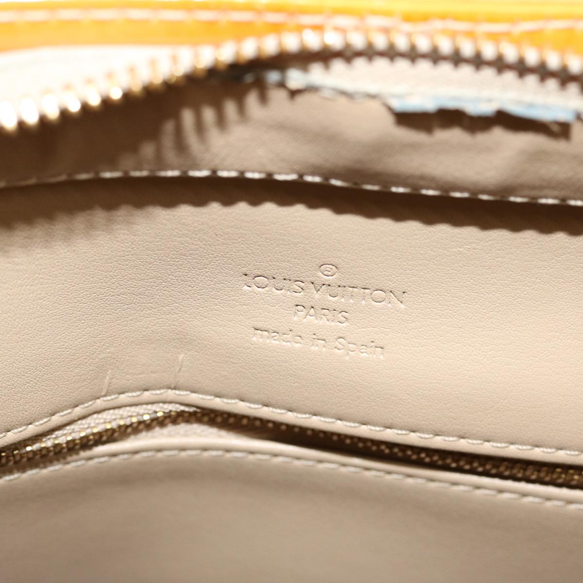 LOUIS VUITTON Monogram Vernis Houston Hand Bag Beige M91004 LV 70530