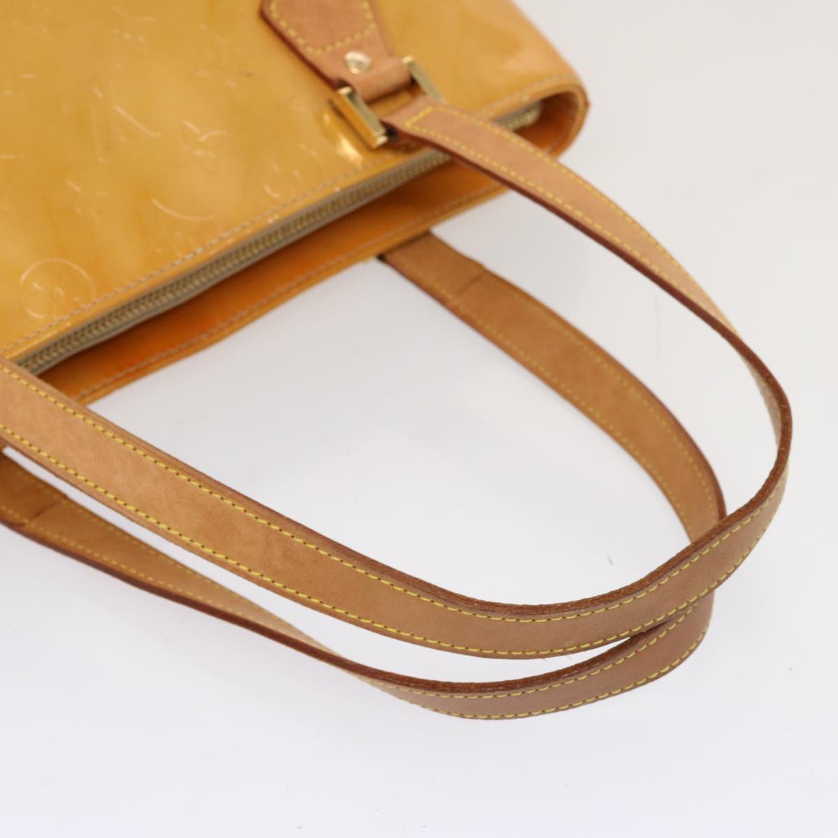 LOUIS VUITTON Monogram Vernis Houston Hand Bag Beige M91004 LV 70530