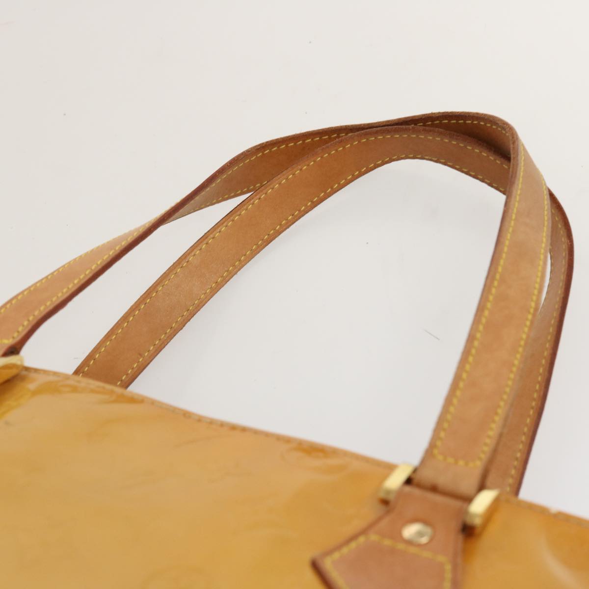 LOUIS VUITTON Monogram Vernis Houston Hand Bag Beige M91004 LV 70530