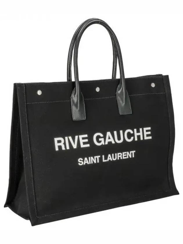 Luxury Saint Laurent Rive Gauche Lino Legend Large Tote Bag Black