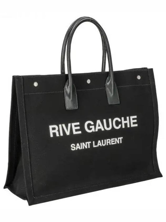 Luxury Saint Laurent Rive Gauche Lino Legend Large Tote Bag Black