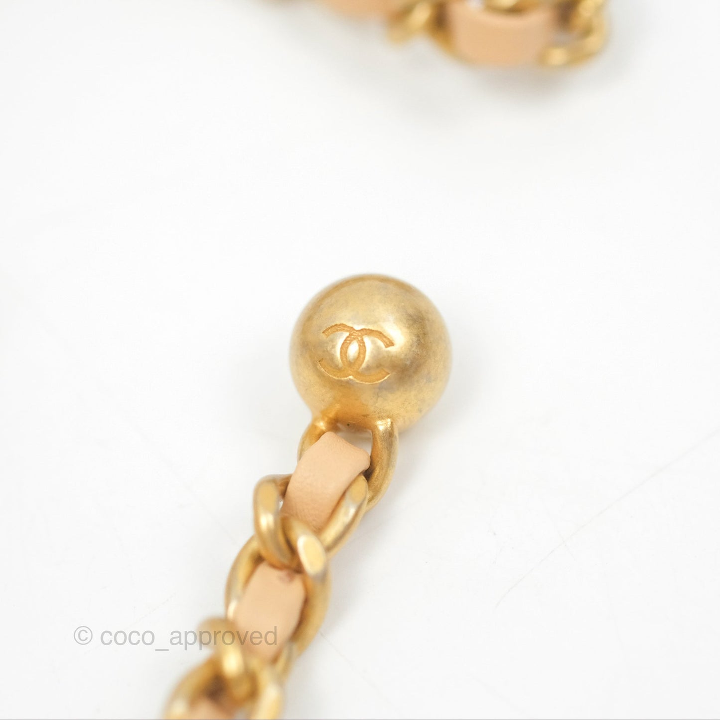 Chanel Pearl Crush Mini Rectangular Beige Lambskin Aged Gold Hardware