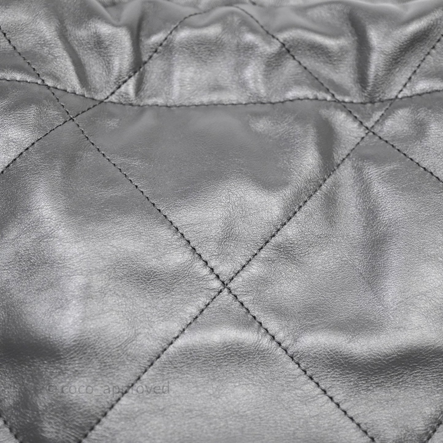Chanel 22 Bag Medium Dark Grey Calfskin Gold Hardware