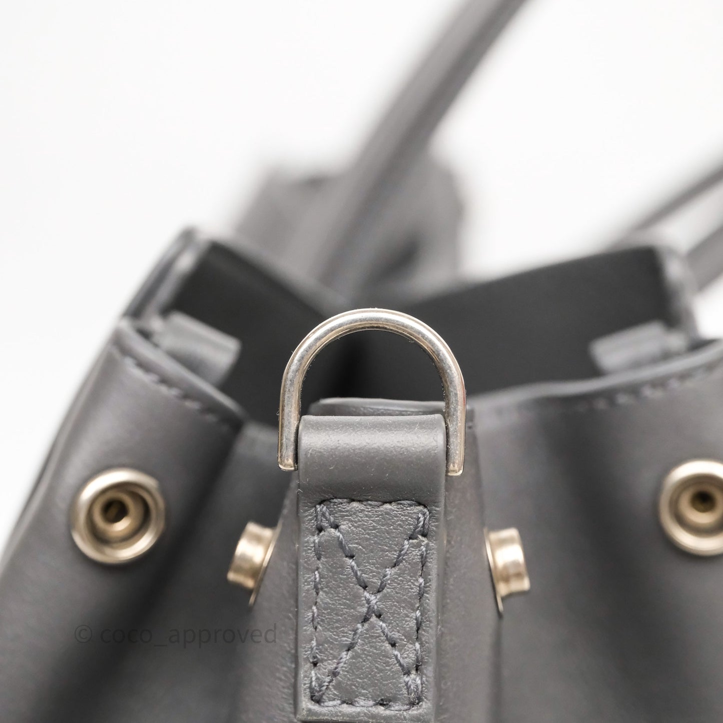 Balenciaga Small Bel Air Carry All Bag Grey Calfskin Silver Hardware
