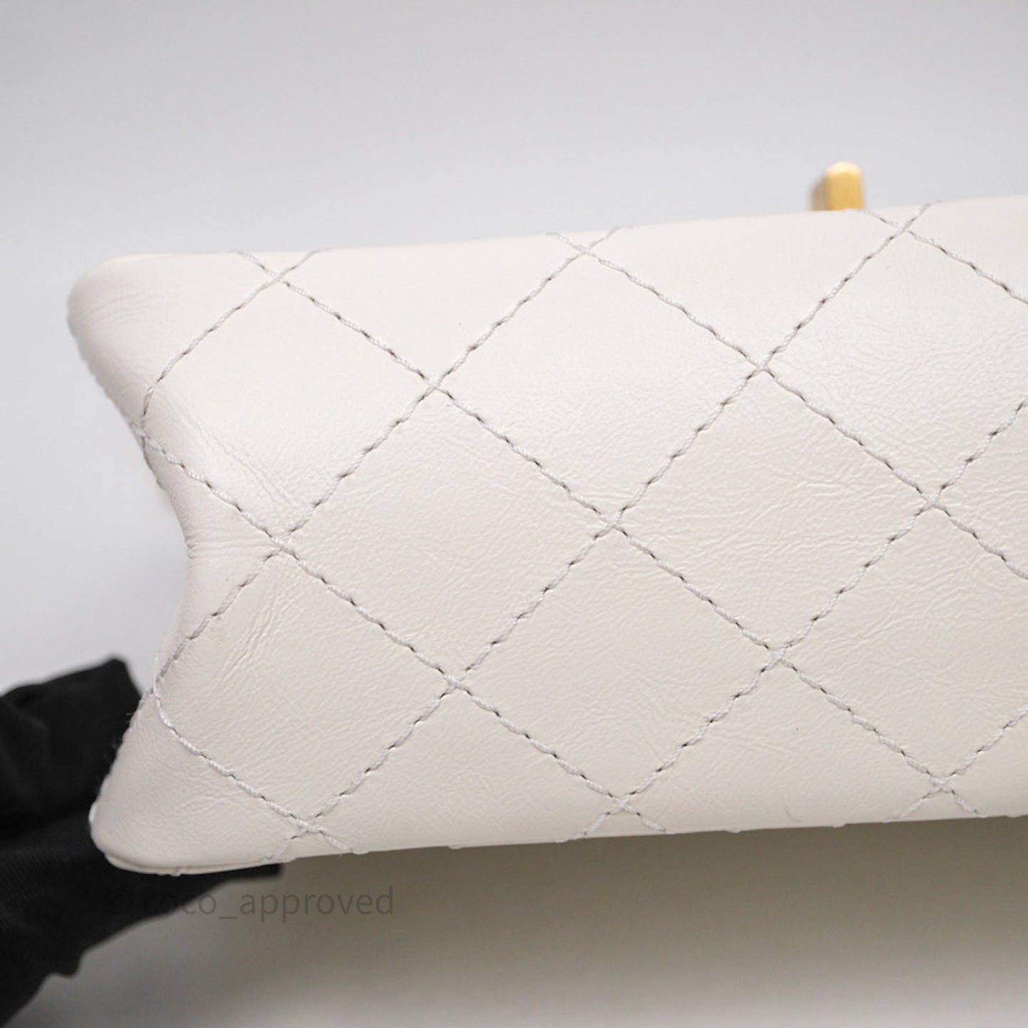 Chanel Mini Reissue 224 White Calfskin Aged Gold Hardware