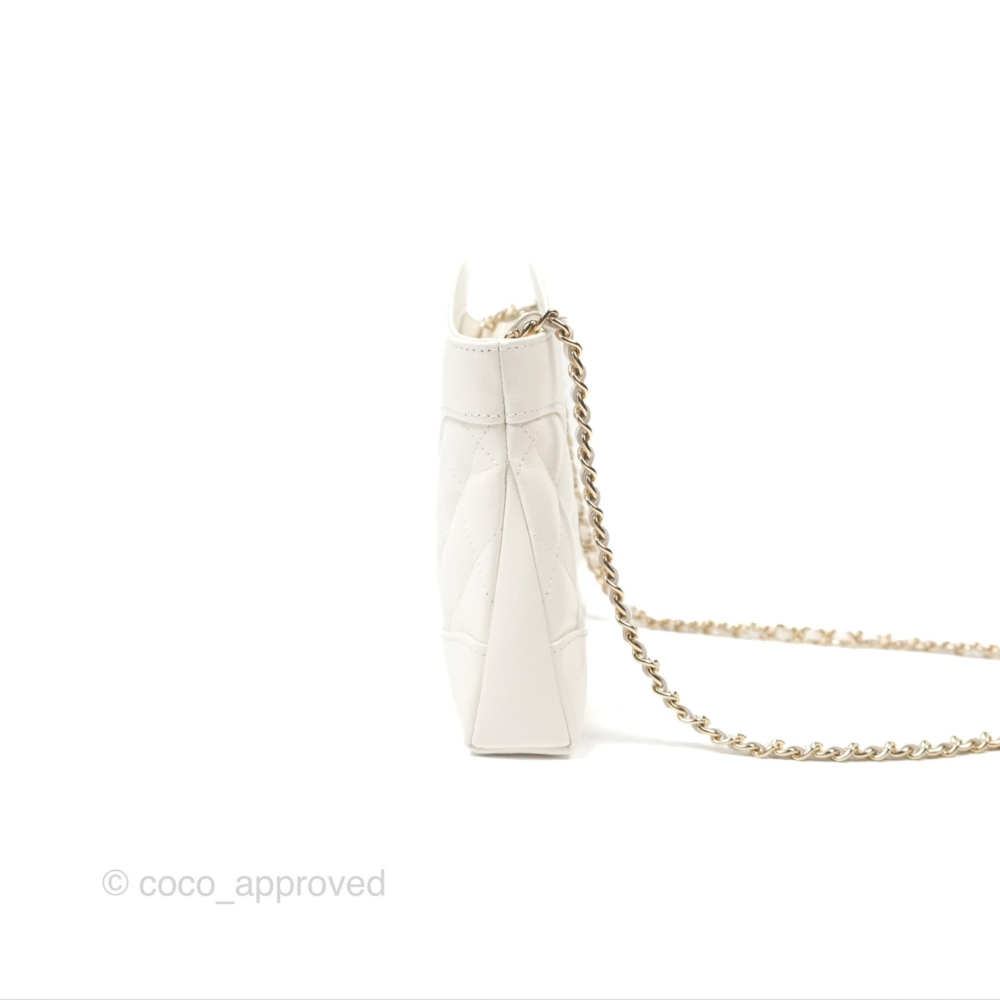 Chanel Nano 31 White Shiny Calfskin Gold Hardware