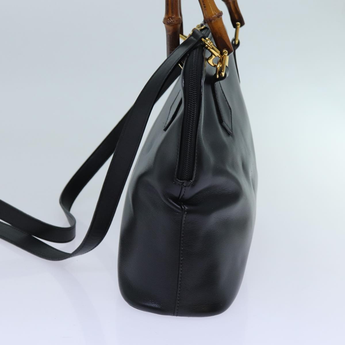 Luxury Gucci Trending 2025 Bamboo Hand Bag Leather 2way Black  70622
