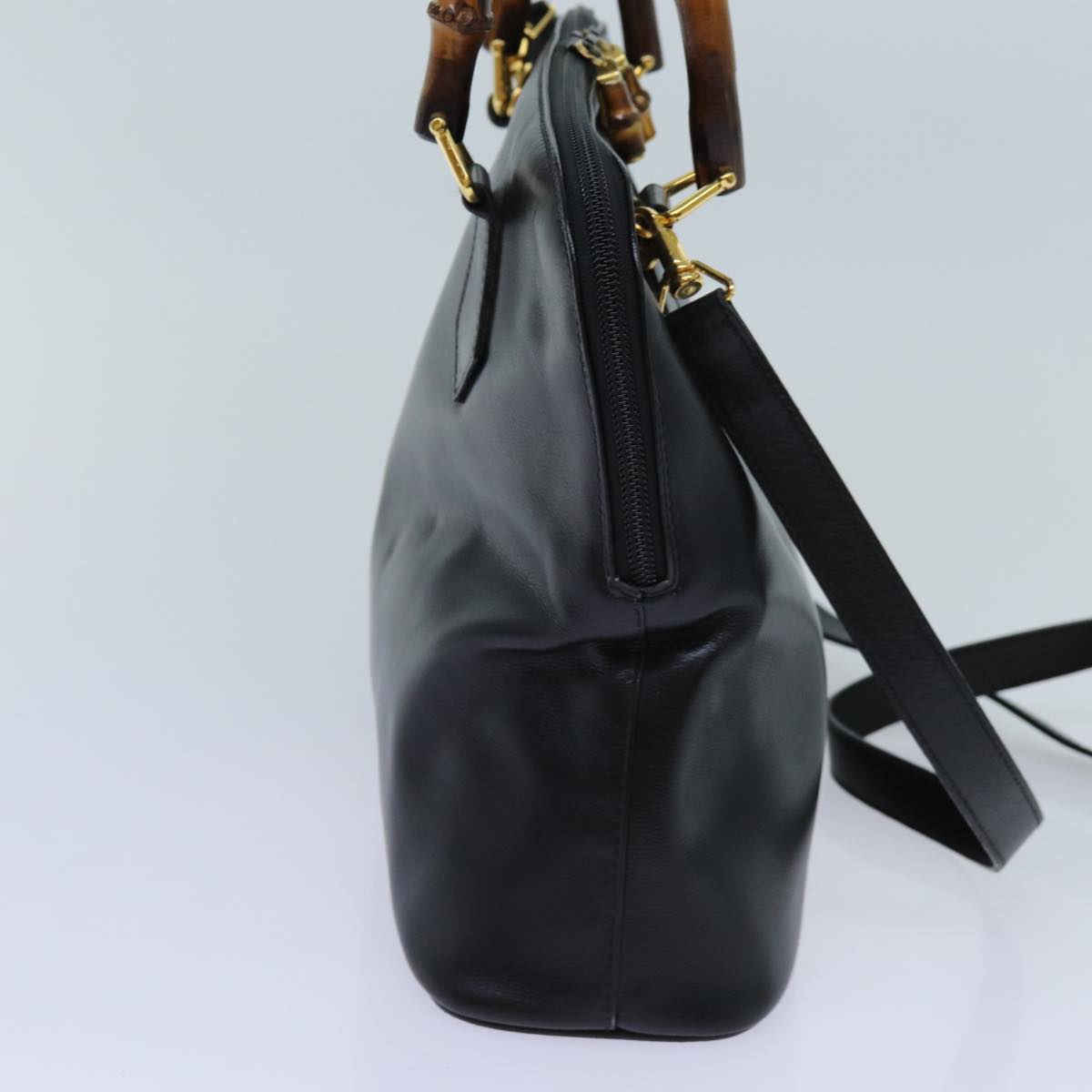 Luxury Gucci Trending 2025 Bamboo Hand Bag Leather 2way Black  70622