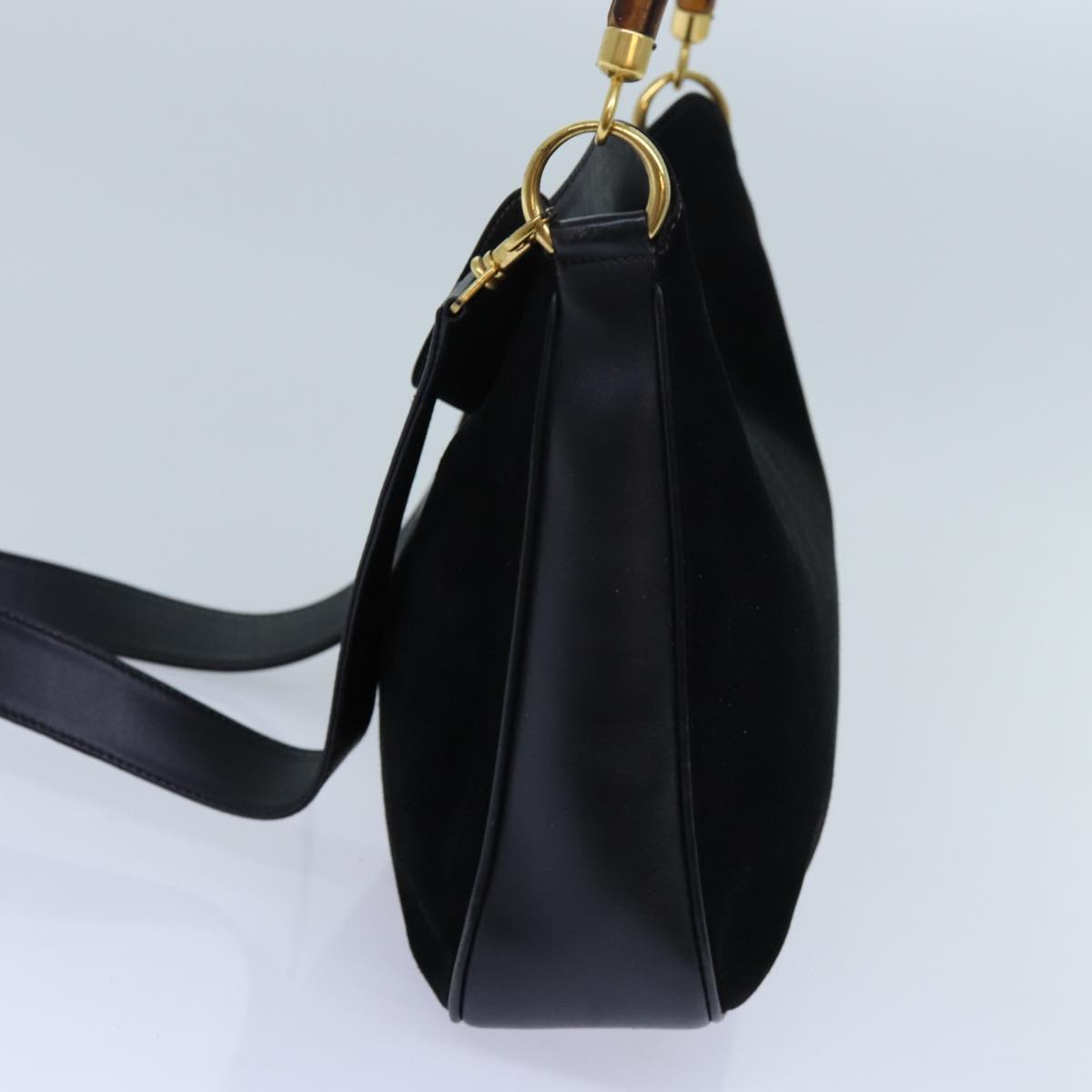 Luxury Gucci Trending 2025 Bamboo Shoulder Bag Suede 2way Black  70624