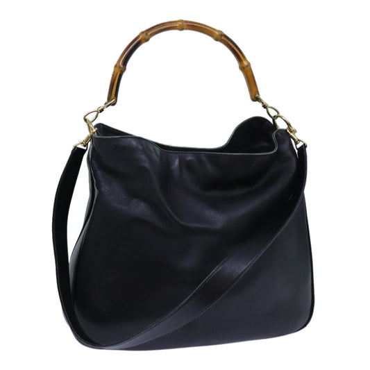Luxury Gucci Trending 2025 Bamboo Shoulder Bag Leather 2way Black 001 1577  70626