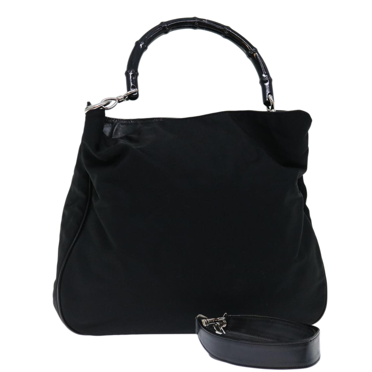 Luxury Gucci Trending 2025 Bamboo Shoulder Bag Nylon 2way Black 001 1577 1781  70627