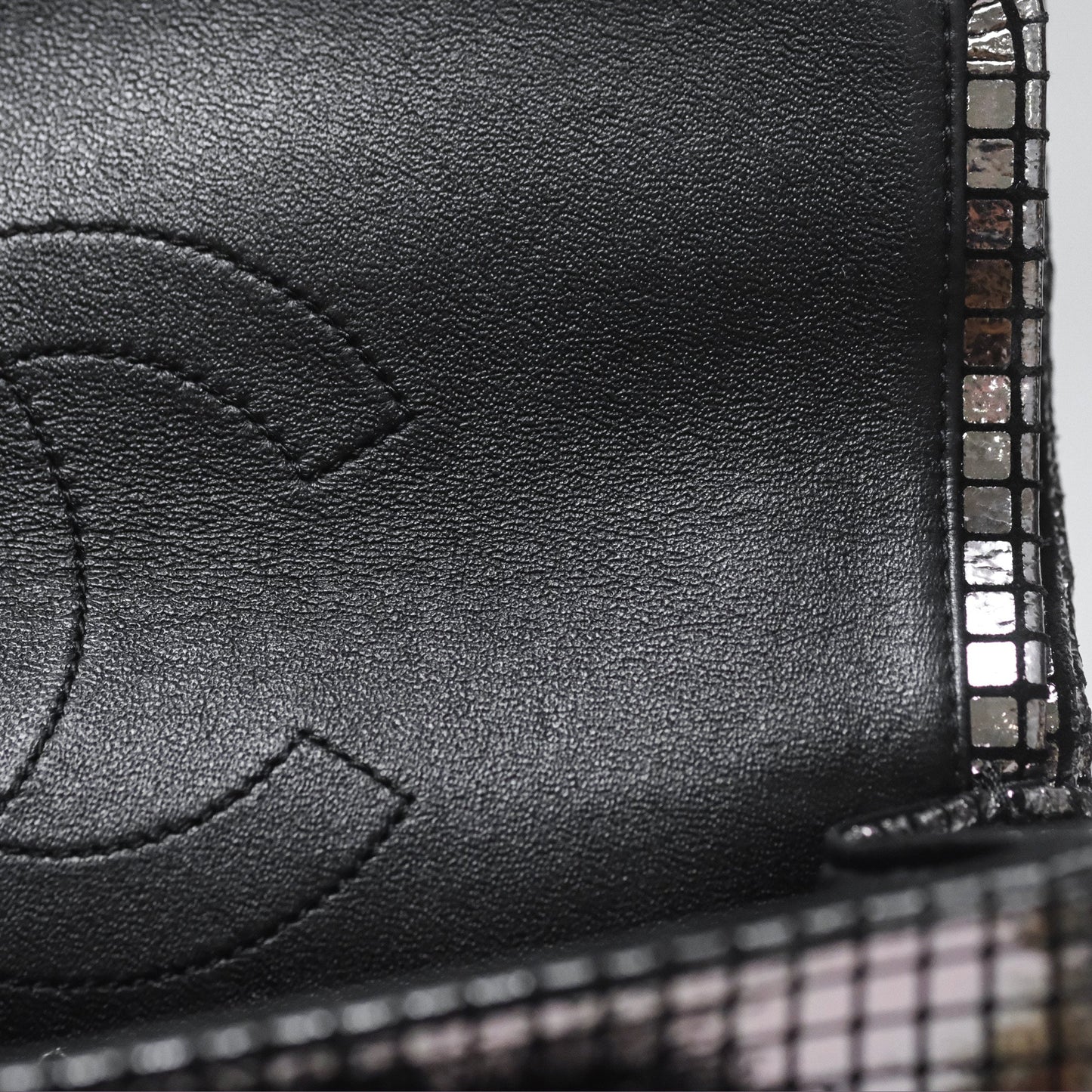 Chanel Mirror Reissue 2.55 Quilted Silver Suede Calfskin Gun Metal Hardware
