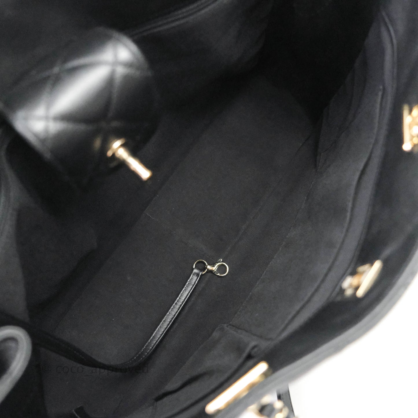 Chanel Quilted Timeless Tote Black Calfskin Gold Hardware