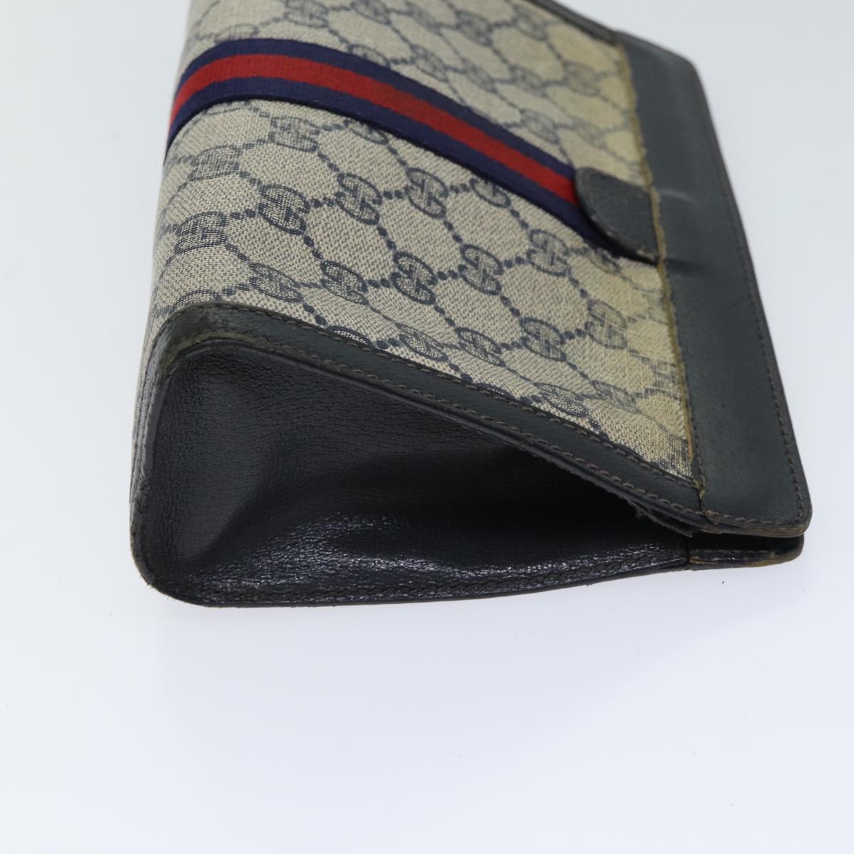 Luxury Gucci Trending 2025 GG Supreme Sherry Line Clutch Bag PVC Red Navy  70663