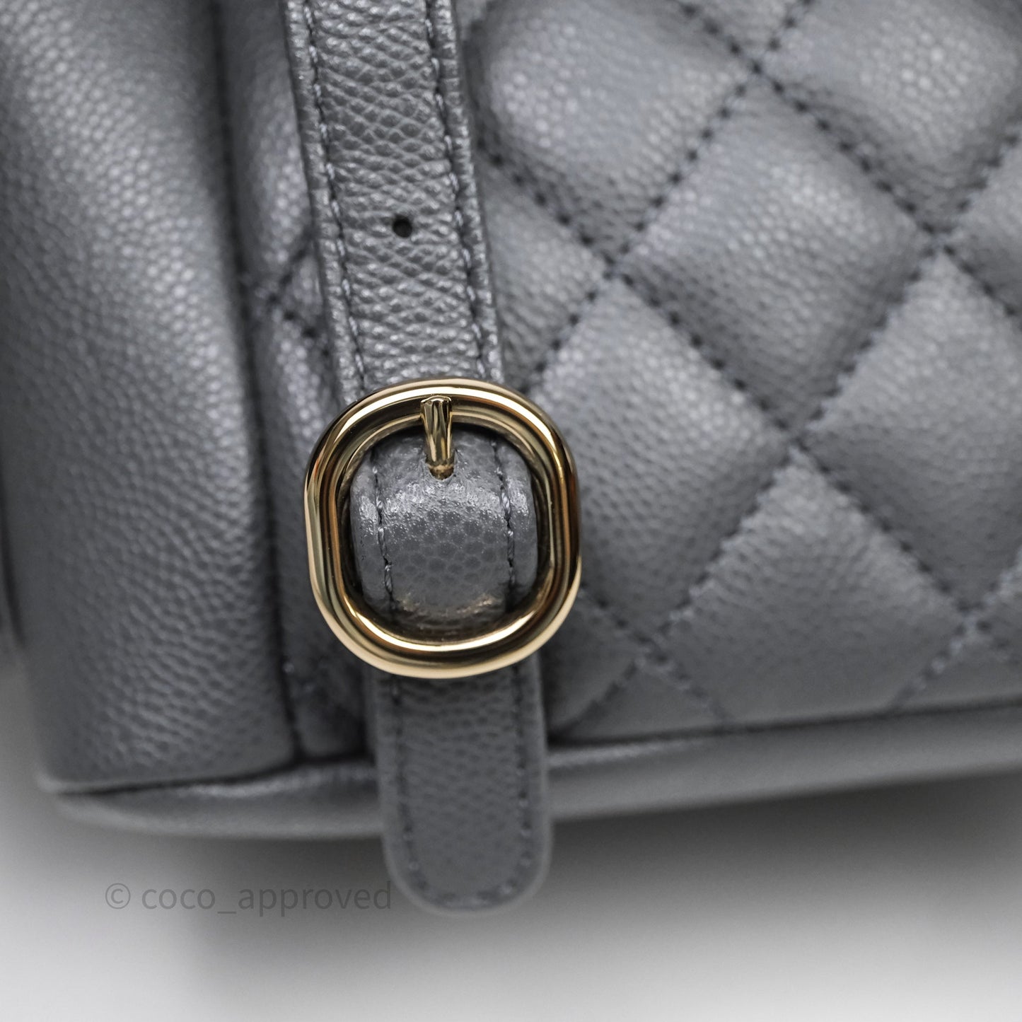 Chanel Small Duma Backpack Dark Grey Caviar Gold Hardware 23K