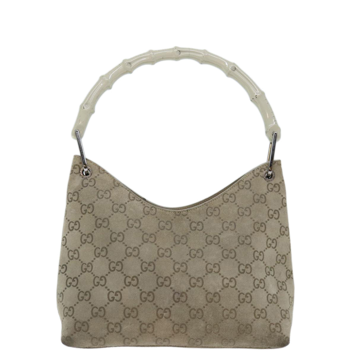 Luxury Gucci Trending 2025 GG Canvas Bamboo Shoulder Bag Gray  70672