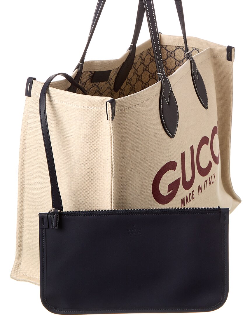 Luxury Gucci Trending 2025 Medium Canvas & Leather Tote