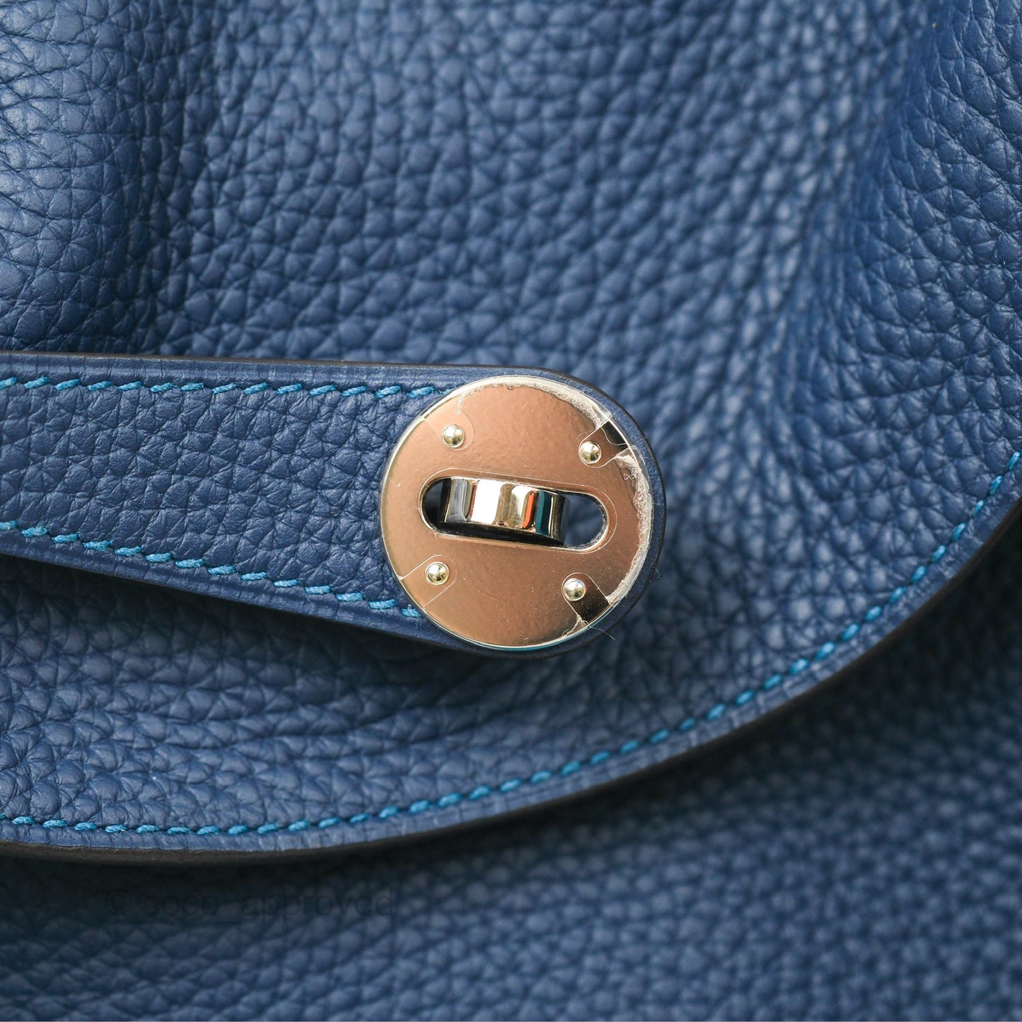 Hermès Lindy 30 Blue Saphir/ Blue Izmir Clemence Palladium Hardware
