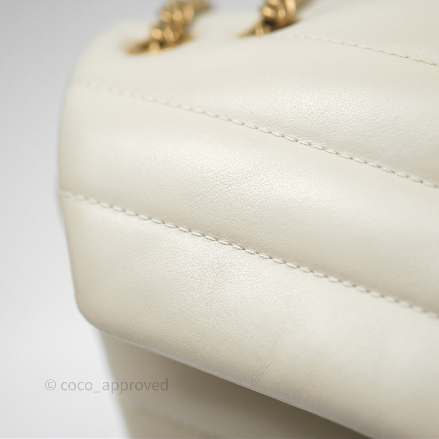 Saint Laurent Loulou Small Flap Bag Beige Calfskin Gold Hardware