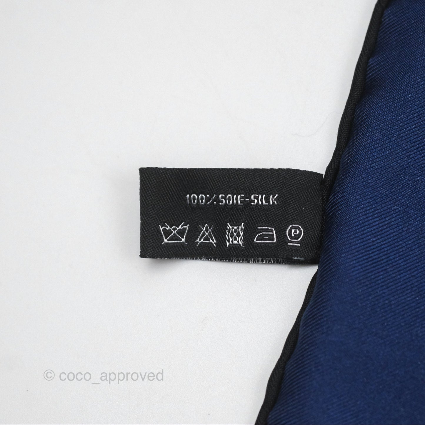 Chanel Square Silk Scarf 90 Navy