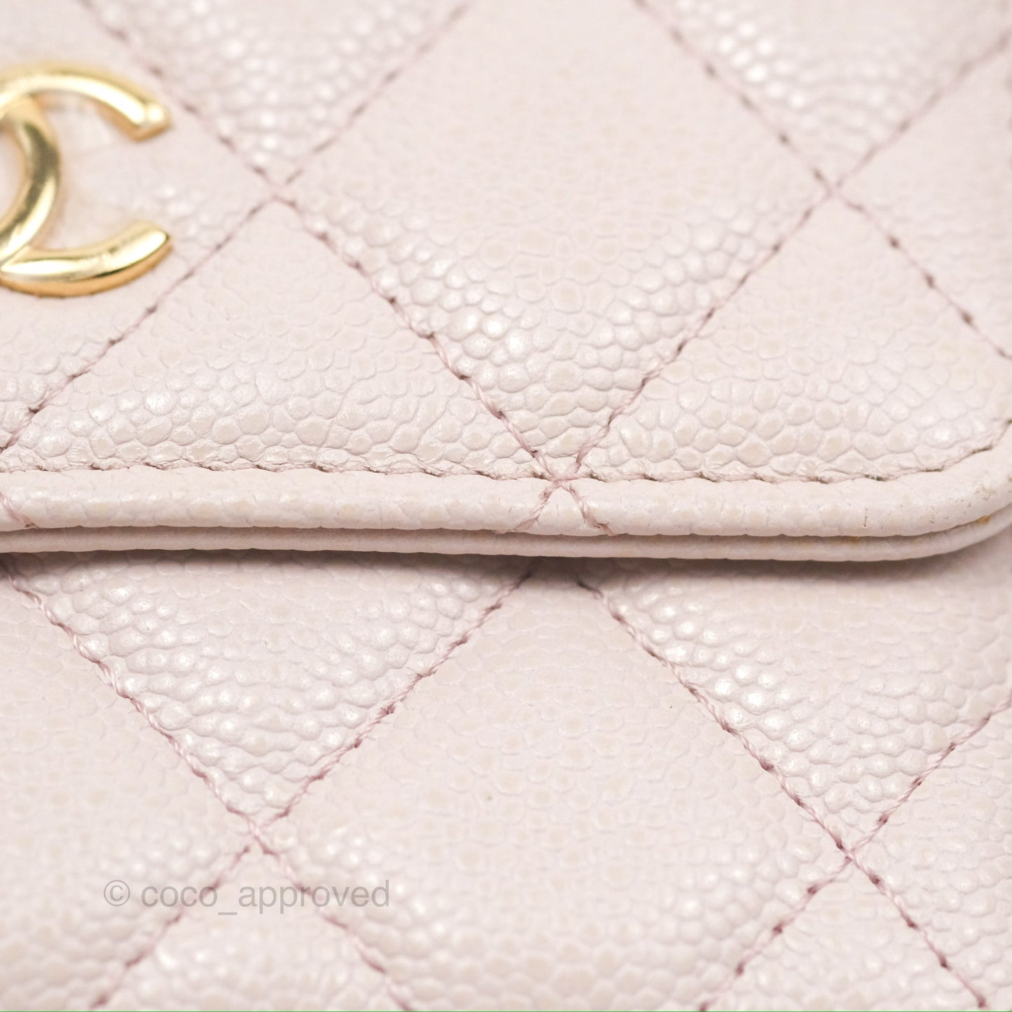 Chanel Miss Coco Clutch With Chain Quilted Lilac Pink Caviar Gold Hardware