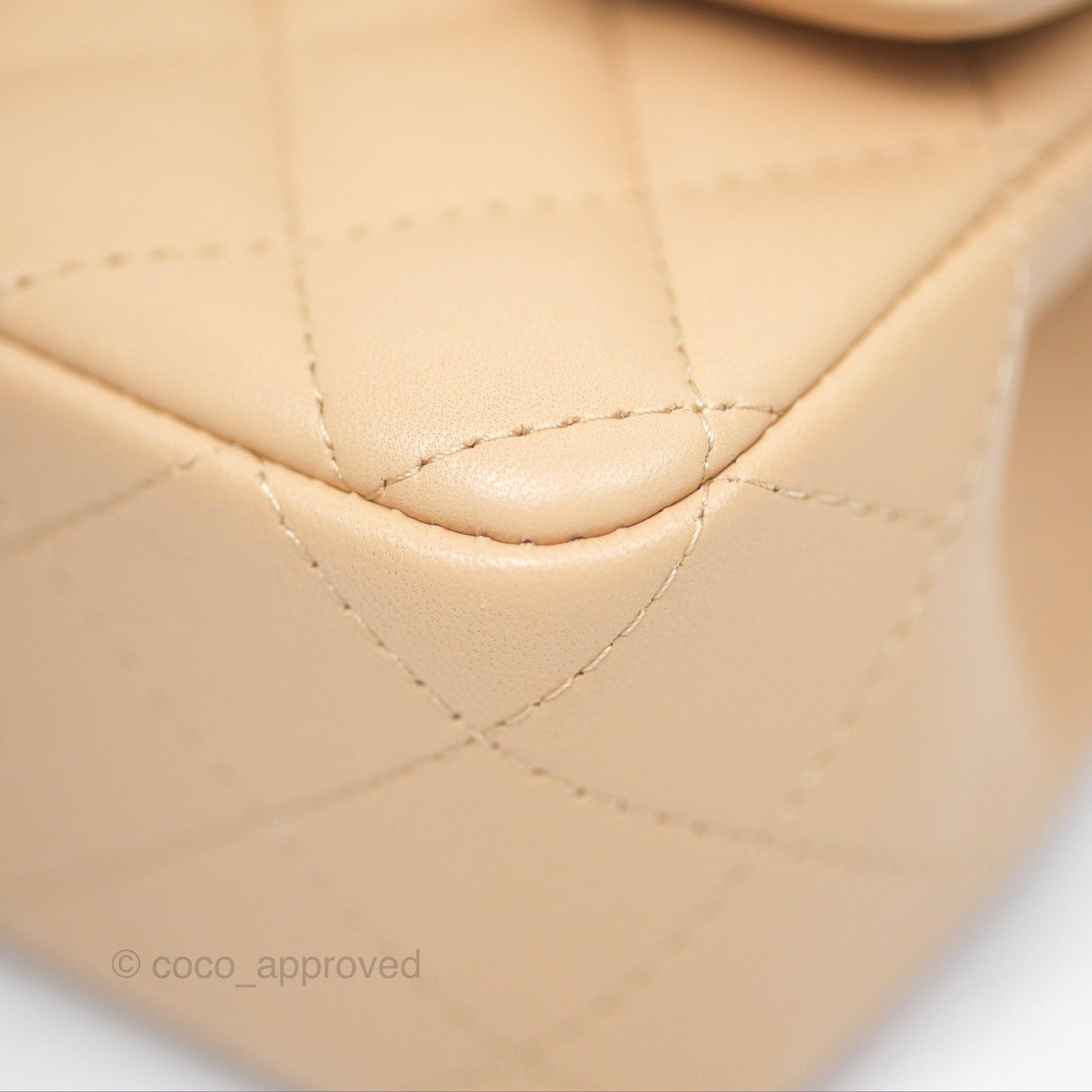 Chanel Quilted Mini Rectangular Beige Lambskin Gold Hardware