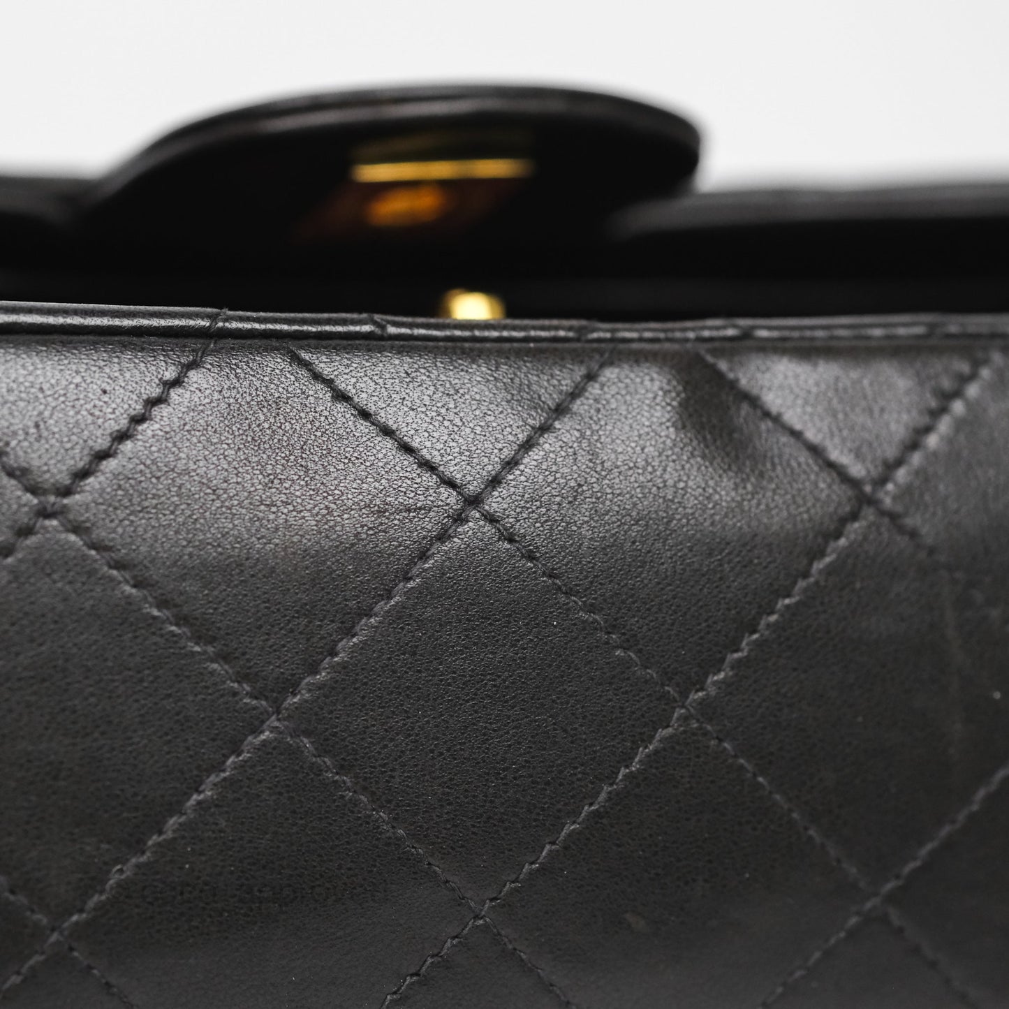 Chanel Vintage Small Classic Flap Black Lambskin 24K Gold Hardware