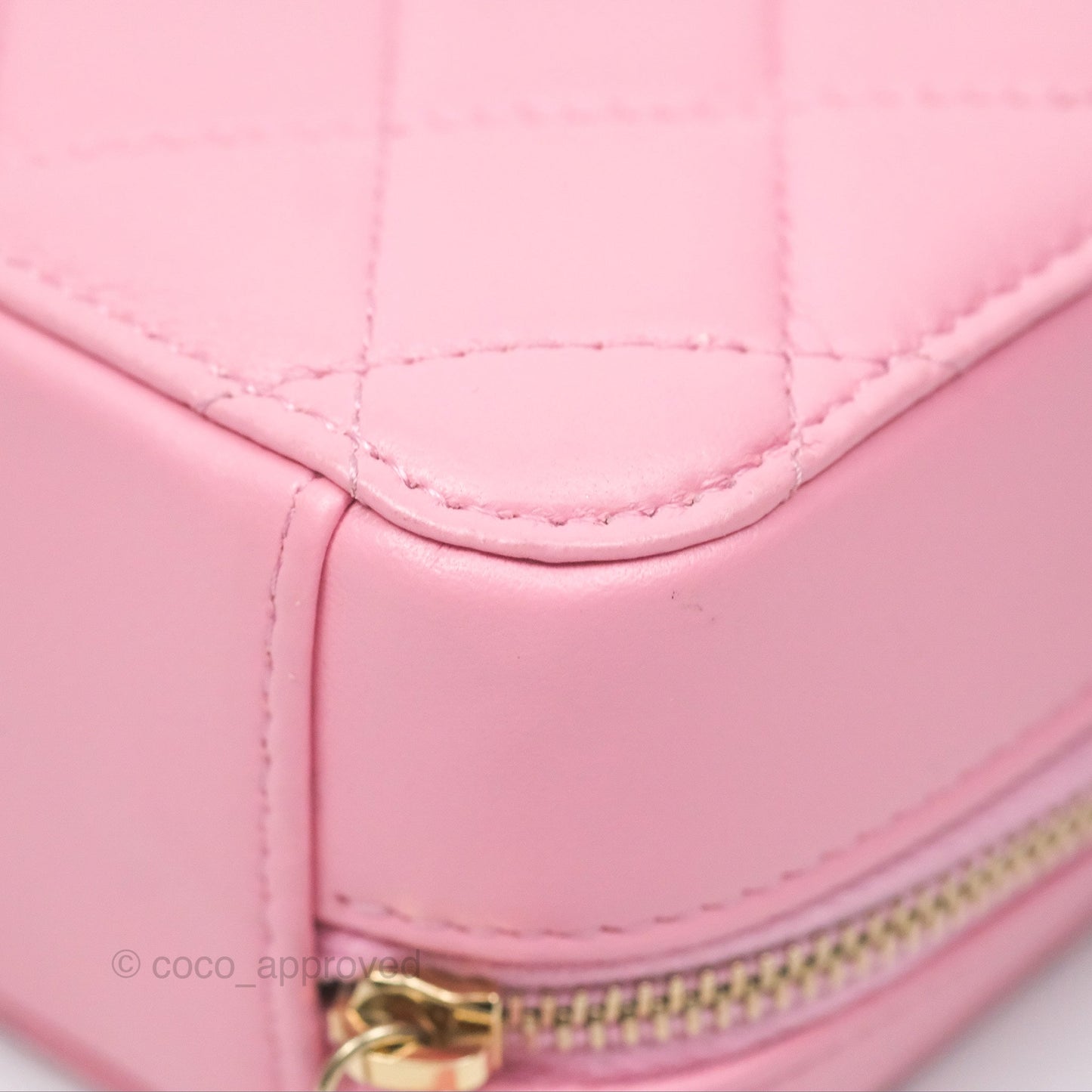 Chanel Camera Case Quilted Pink Lambskin Gold Hardware