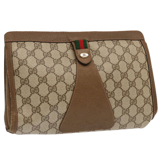 Luxury Gucci Trending 2025 GG Supreme Web Sherry Line Clutch Bag PVC Beige Red 89 01 033  70726
