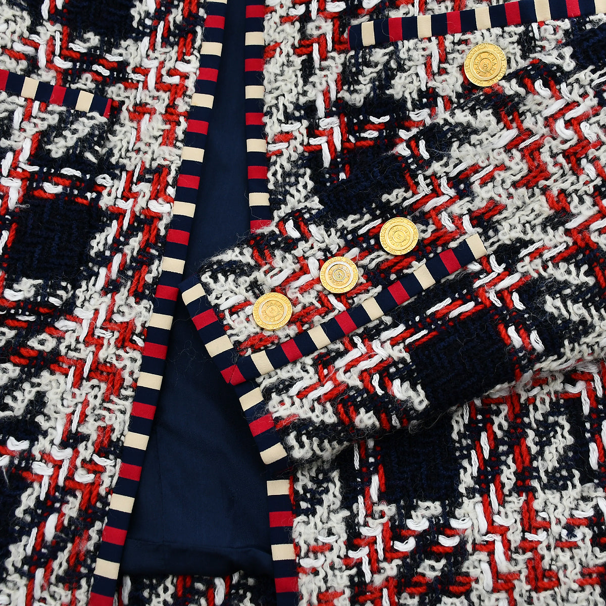 Luxury Chanel Collarless Jacket Red #38