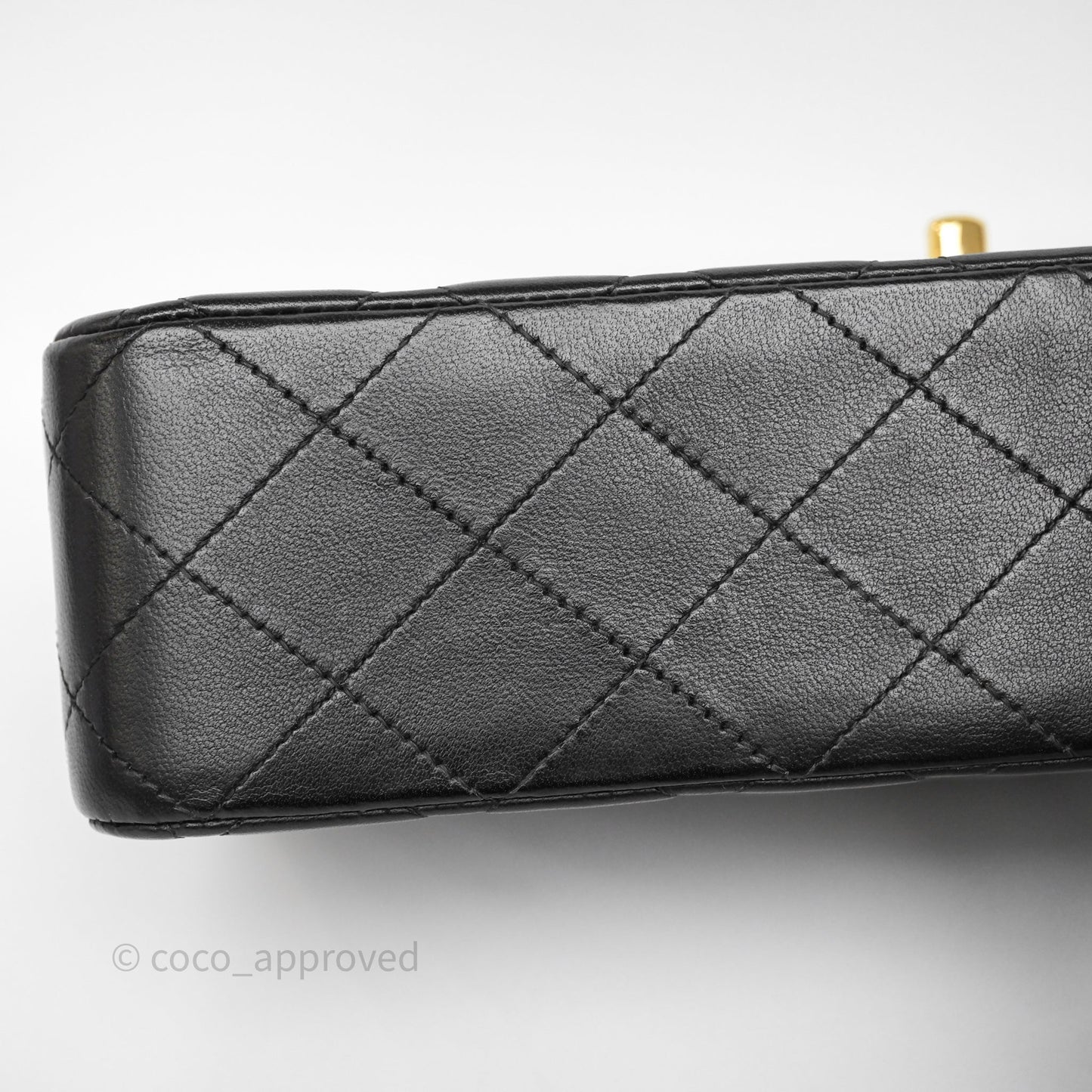 Chanel Quilted Classic M/L Medium Flap  Black Lambskin Gold Hardware