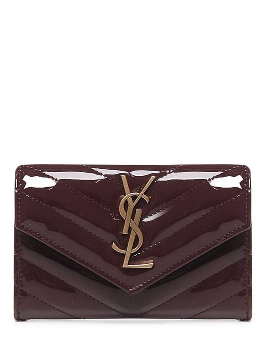 Luxury Saint Laurent Cassandra Matelasse Half Wallet Red