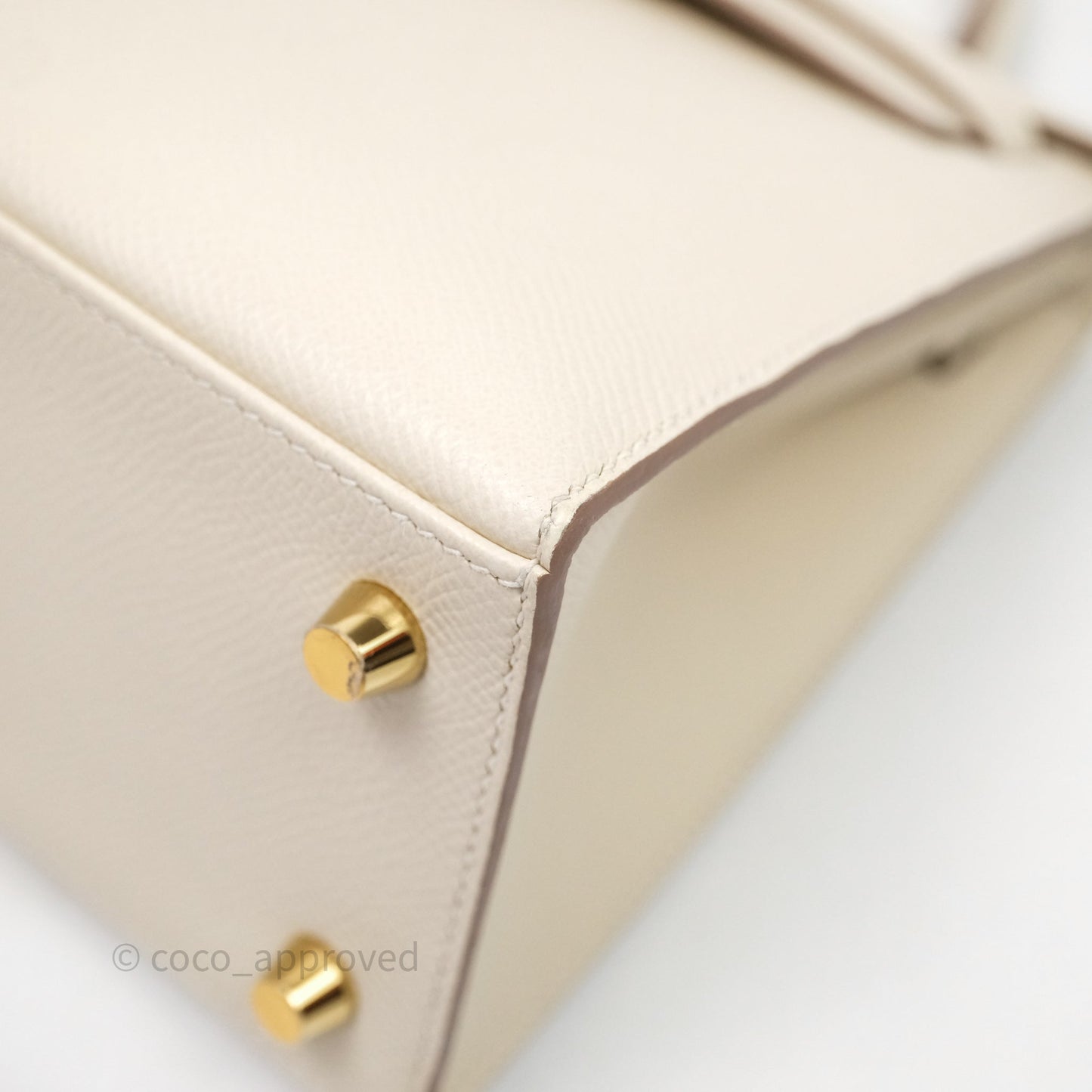 Hermes Kelly 25 Craie Epsom Gold Hardware